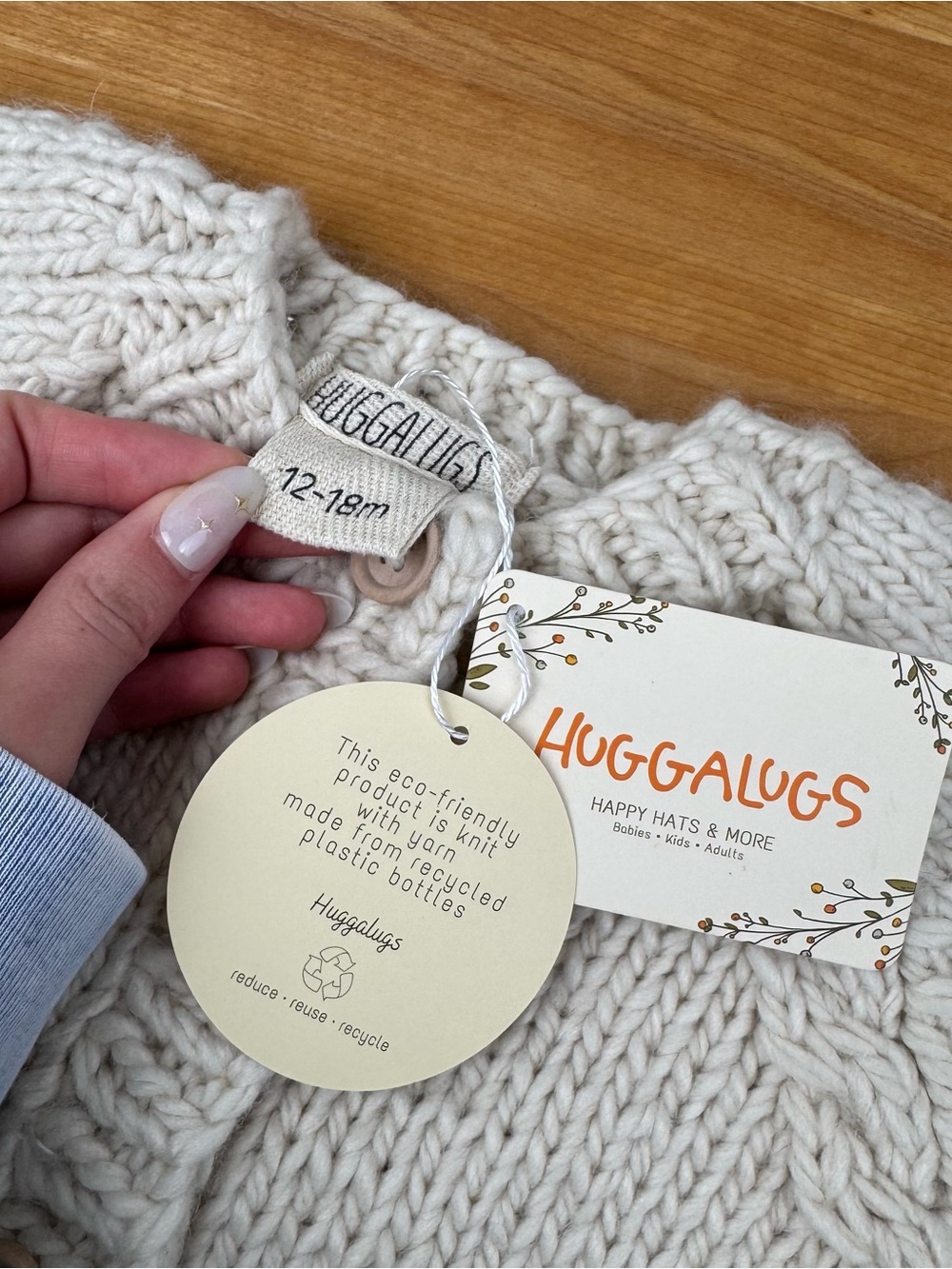 NWT Huggalugs Puppy Cardigan Infant Baby Sweater Hand Knit Button Up 12-18m - Picture 4 of 4